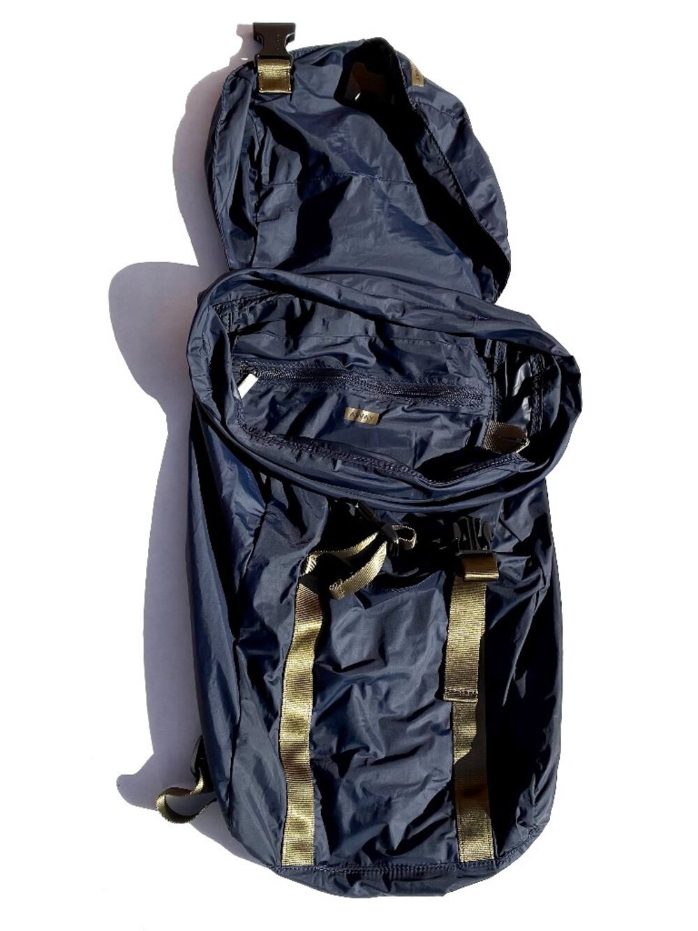 Away Packable Water-Resistant Backpack, Navy/Tan - Picture 6 of 9
